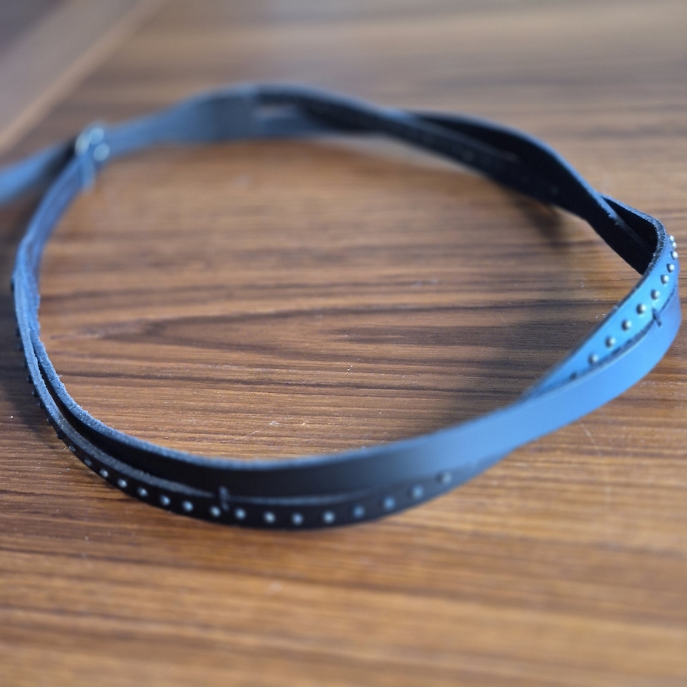 Frye Black Studded Leather Belt